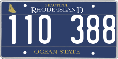 RI license plate 110388