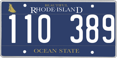 RI license plate 110389