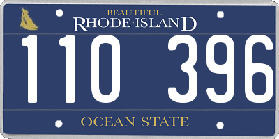 RI license plate 110396