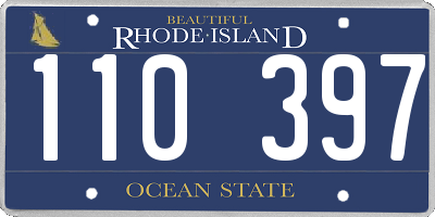 RI license plate 110397