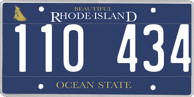 RI license plate 110434