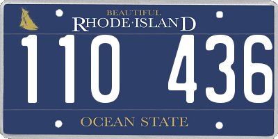 RI license plate 110436