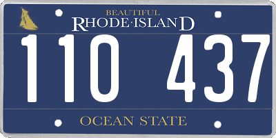 RI license plate 110437