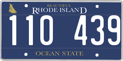 RI license plate 110439