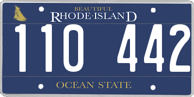RI license plate 110442