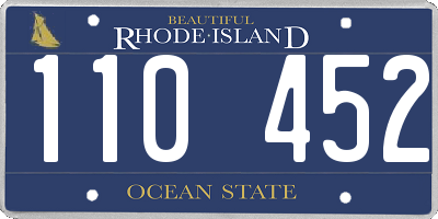 RI license plate 110452