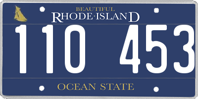 RI license plate 110453