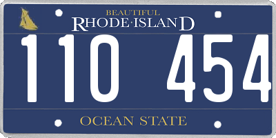 RI license plate 110454