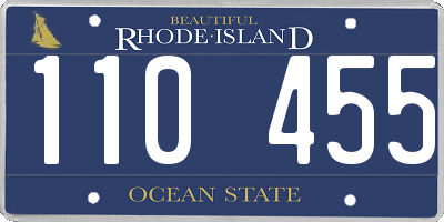 RI license plate 110455