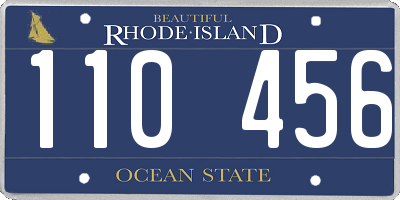 RI license plate 110456