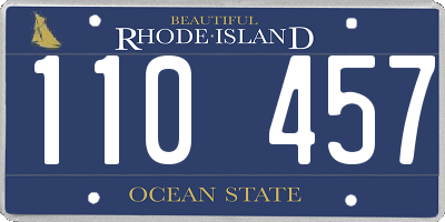 RI license plate 110457