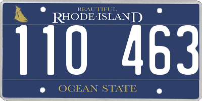 RI license plate 110463