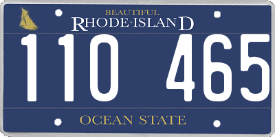 RI license plate 110465