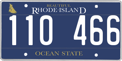 RI license plate 110466