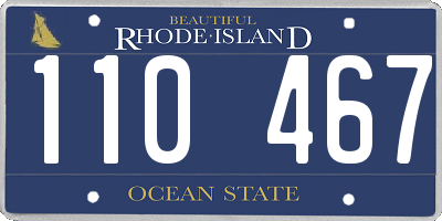 RI license plate 110467