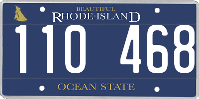 RI license plate 110468