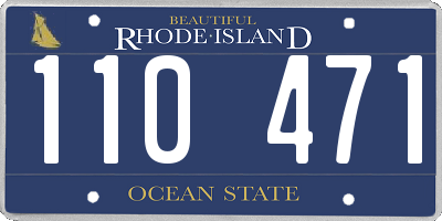 RI license plate 110471
