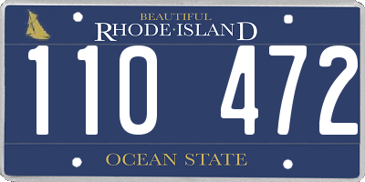 RI license plate 110472