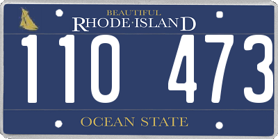 RI license plate 110473