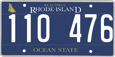 RI license plate 110476