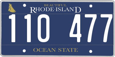 RI license plate 110477