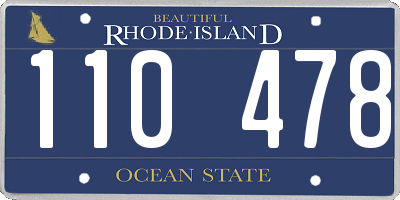 RI license plate 110478