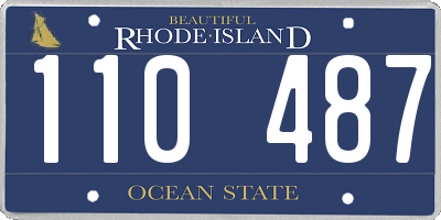 RI license plate 110487