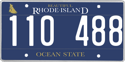 RI license plate 110488