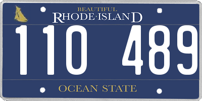 RI license plate 110489