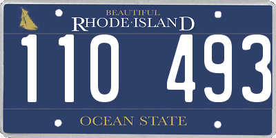 RI license plate 110493