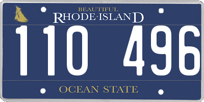 RI license plate 110496