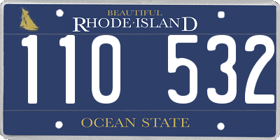 RI license plate 110532