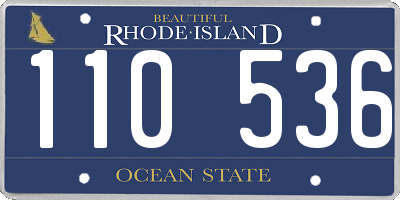 RI license plate 110536