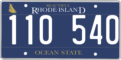 RI license plate 110540
