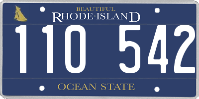 RI license plate 110542
