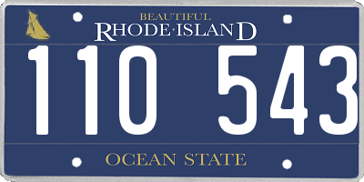 RI license plate 110543