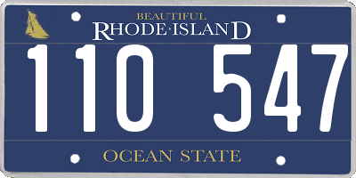 RI license plate 110547