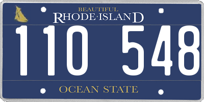 RI license plate 110548