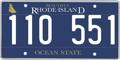 RI license plate 110551
