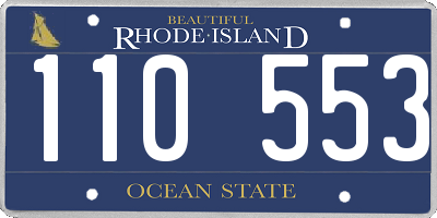 RI license plate 110553