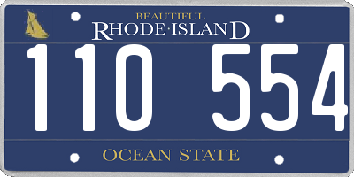 RI license plate 110554