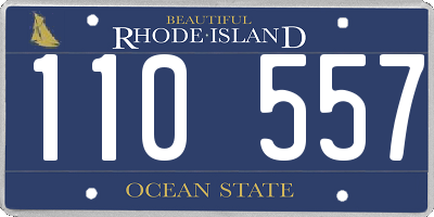 RI license plate 110557