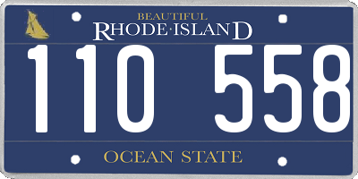 RI license plate 110558