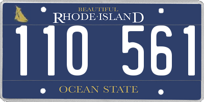 RI license plate 110561