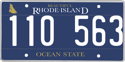 RI license plate 110563