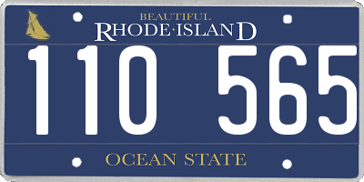 RI license plate 110565