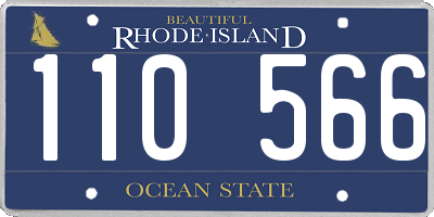 RI license plate 110566