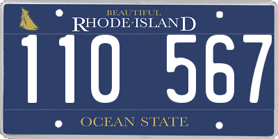 RI license plate 110567
