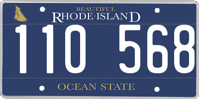 RI license plate 110568