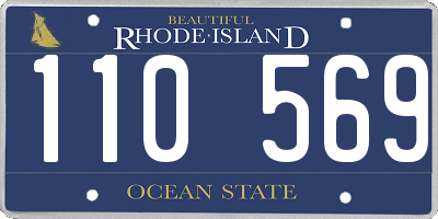 RI license plate 110569
